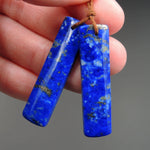 Natural Lapis Earring Pair With Pyrite Rectangle Cabochon Cab Pair Drilled Matched Earrings Bead Pair E2171