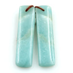 Drilled Natural Brazilian Amazonite Earring Pair Matched Drilled Gemstone Cabochon Cab Rectangle Earring Pair