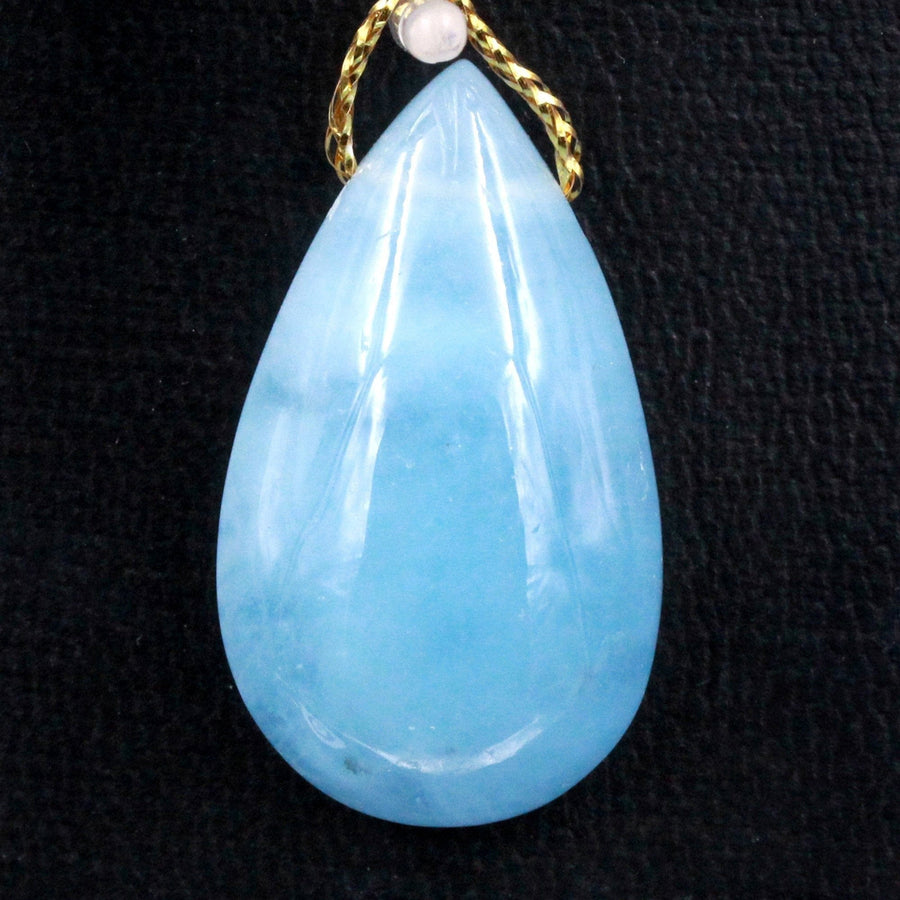 Natural Aquamarine Teardrop Pendant Side Drilled Real Genuine Blue Aquamarine Gemstone Focal Bead