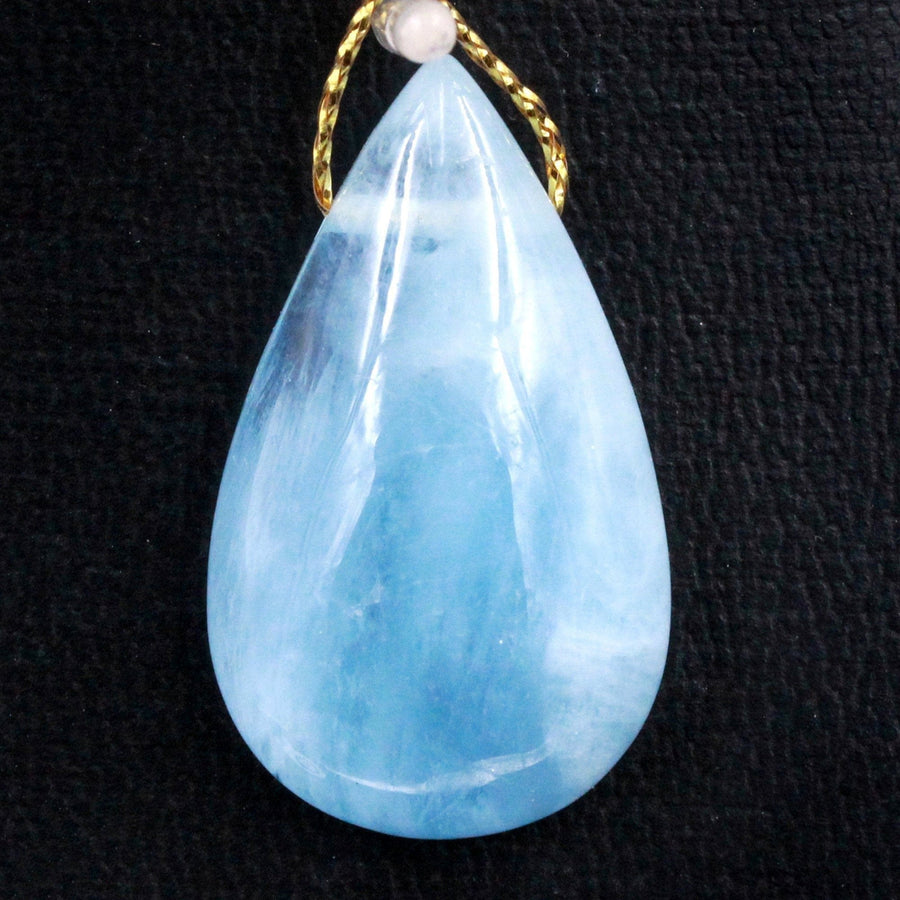 Natural Aquamarine Teardrop Pendant Side Drilled Real Genuine Blue Aquamarine Gemstone Focal Bead