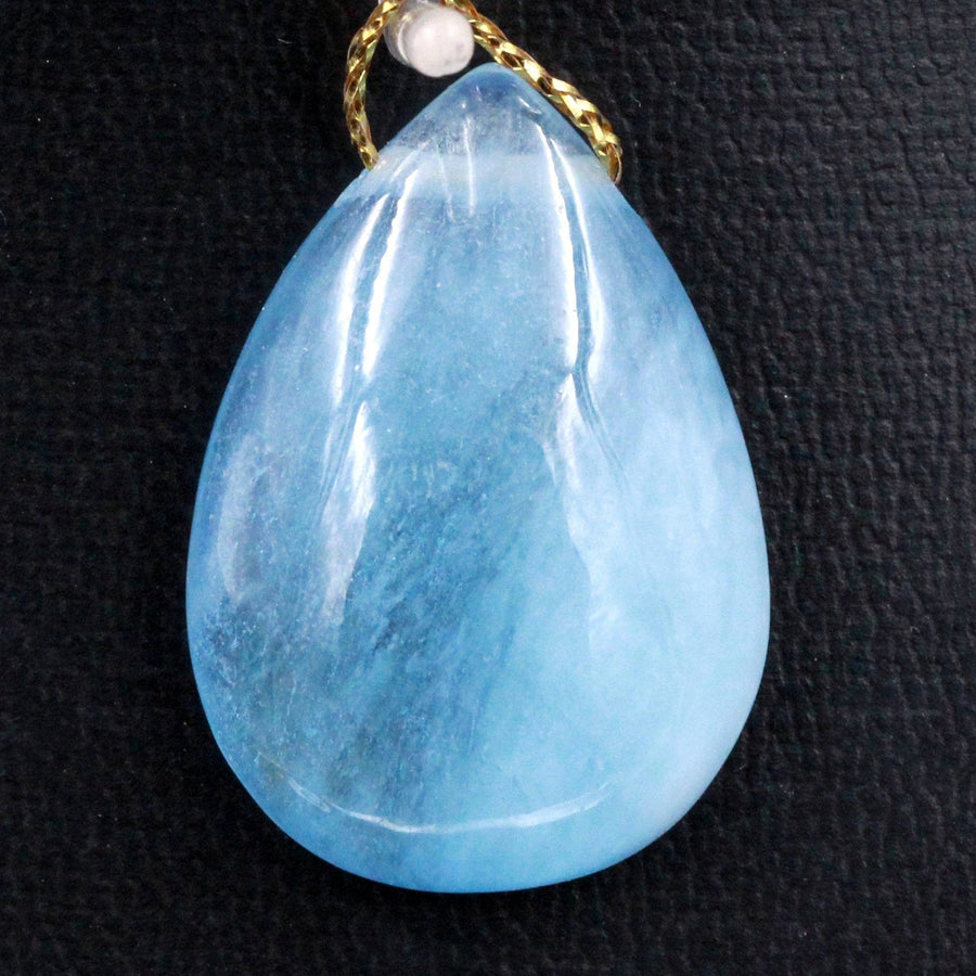 Natural Aquamarine Teardrop Pendant Side Drilled Real Genuine Blue Aquamarine Gemstone Focal Bead