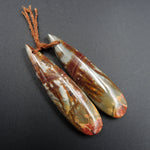 Natural Red Creek Jasper Earring Pair Teardrop Cabochon Cab Pair Drilled Matched Earrings Bead Pair E491