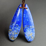 Natural Lapis Earring Pair Pyrite Matrix Teardrop Cabochon Cab Pair Drilled Matched Earrings Bead Pair E1001