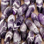 Natural Chevron Amethyst Pendant Teardrop Rich Purple Striking White Stripe High Quality Natural Crystal Pendant Bead