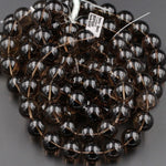 Natural Smoky Quartz Round Beads 20mm Timeless Large Real Natural Quartz High Quality Gemstone 16" Strand