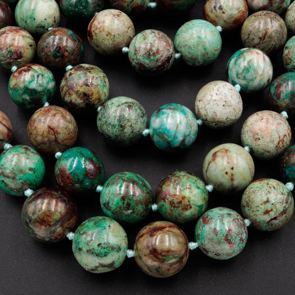 Large Natural Chrysocolla 16mm Round Beads Real Genuine Natural Green Blue Chrysocolla From Arizona 16" Strand