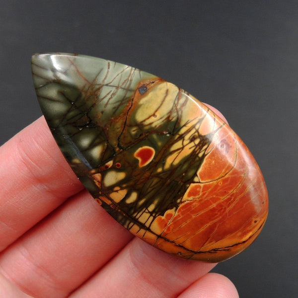 Red Creek Jasper Cherry Creek Jasper Multicolor Picasso Jasper Undrilled Teardrop Natural Stone Cabochon Cab C127