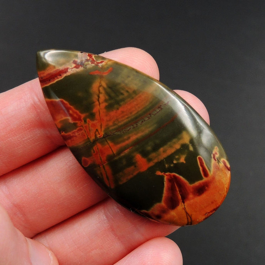 Red Creek Jasper Cherry Creek Jasper Multicolor Picasso Jasper Undrilled Teardrop Natural Stone Cabochon Cab C126