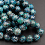 Rare Natural Shattuckite Round 16mm Beads From Arizona Real Genuine Chrysocolla Azurite Gemstone 16" Strand
