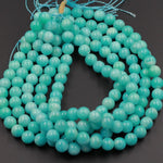 Natural Peruvian Amazonite Round Beads 12mm Sea Blue Gemstone AAA High Quality Beads 16" Strand