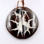 Natural Septarian Fossil Half Moon Earring Pair Cabochon Cab Pair Drilled Matched Earrings Black White Pattern Bead Pair