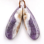 Natural Amethyst Earring Beads Pair Teardrop Cabochon Cab Pair Matched Earrings Pair Natural Purple Amethyst Gemstone 10mm x 40mm
