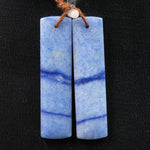 Drilled Natural Blue Aventurine Earring Pair Long Rectangle Cabochon Cab Pair Drilled Matched Earrings Bead Pair
