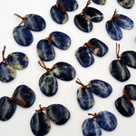 Natural Blue Sodalite Earring Pair Freeform Oval Cabochon Cab Drilled Matched Gemstone Bead Pair