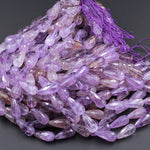 Gorgeous Glowing Faceted Natural Ametrine Teardrop Beads Long Vertically Drilled Real Genuine Gemstone Focal Beads 16" Strand