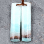 Matching Set Gemstone Earring Pair with Pendant Red Creek Jasper and Amazonite Rectangle Pendant with Earrings