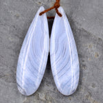 Matching Set Gemstone Earring Pair with Pendant Blue Lace Agate Teardrop Pendant AAA Gem Quality