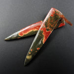 Natural Red Creek Jasper Earring Pair Cabochon Cab Pair Drilled Dagger Matched Earrings Bead Pair E2020
