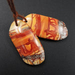 Natural Red Creek Jasper Earring Pair Cabochon Cab Pair Drilled Matched Earrings Bead Pair E2030