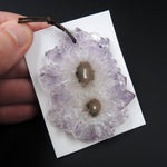 Natural Amethyst Stalactite Flower Pendant Cabochon Cab Drilled Pendant P179