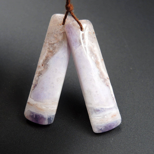 Natural Purple Opal Earring Pair Rectangle Cabochon Cab Pair Drilled Matched Earrings Bead Pair Stone E356