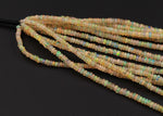 16 Inches Ethiopian Opal Beads Rondelle Graduating 3mm 4mm AAA Super Flashy Fiery Rainbow Yellow Opal Smooth Rondelle Beads 16" Strand