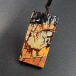 Red Creek Jasper Pendant Cherry Creek Jasper Multicolor Picasso Jasper Pendant Flat Rectangle Natural Stone Slab Pendant P1582