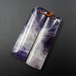 Natural Chevron Amethyst Earring Pair Rectangle Cabochon Cab Pair Drilled Matched Earrings Bead Pair Stone E334