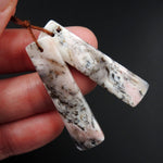 Pink Opal Earring Pair Rectangle Cabochon Cab Pair Drilled Matched Earrings Natural Bead Pair E2811