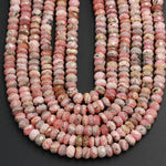 Rhodochrosite Faceted 9mm Rondelle Beads Natural Pink Red Rhodochrosite Large Faceted Rondelle Nugget Beads Gemstone 16" Strand