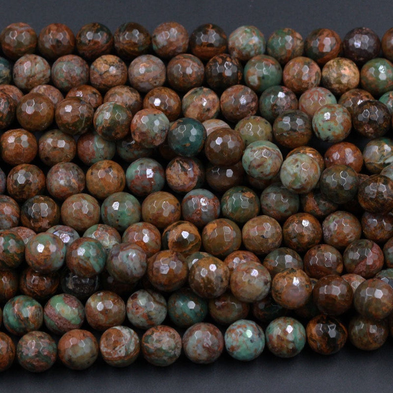 Natural African Green Opal Faceted Round Beads 10mm Large Faceted Roun –  Intrinsic Trading
