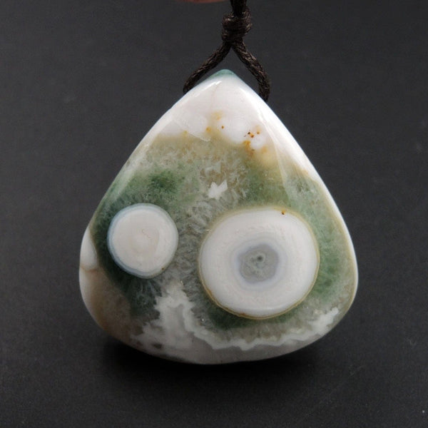 Ocean Jasper Pendant Natural Ocean Jasper Pendant Orange White Grey Green Side Drilled Pendant P1526