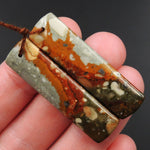 Drilled Natural Owyhee Picture Jasper Earring Pair Gemstone Drilled Cabochon Cab Pair Rectangle Matched Earring Bead Pair From Oregon E3363