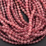 AAA Natural Strawberry Quartz 6mm 8mm 10mm Round Beads Real Genuine Natural Pink Red Quartz Extremely Translucent Gemstone Beads 16" Strand