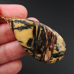 Natural Utah Black Feather Jasper Pendant Side Drilled Triangle Pendant Focal Bead Natural American Jasper Pendant P1482