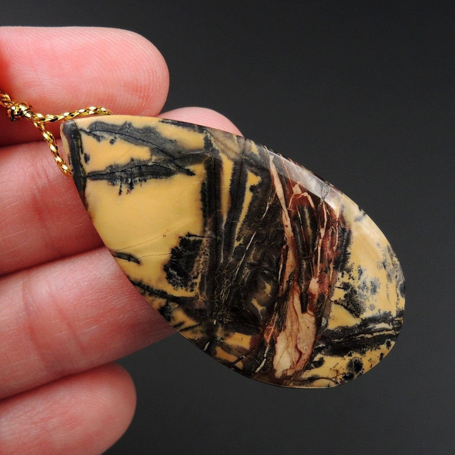 Natural Utah Black Feather Jasper Pendant Side Drilled Triangle Pendant Focal Bead Natural American Jasper Pendant P1482