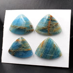 Rare Natural Blue Calcite Cabochon Cab Pendants Undrilled Creative Short Triangle Modern Cut Wholesale Bulk Discount