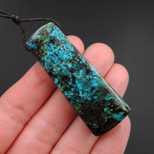 Parrot Wing Chrysocolla Pendant Sill Drilled Natural Chrysocolla Stone From Mexico Trapezoid Pendant Bead One of a Kind Pendant P1439