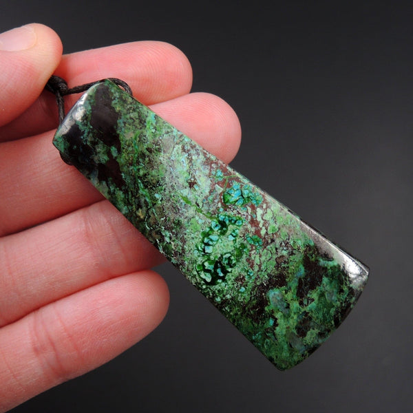 Parrot Wing Chrysocolla Pendant Sill Drilled Natural Chrysocolla Stone From Mexico Trapezoid Pendant Bead One of a Kind Pendant P1437