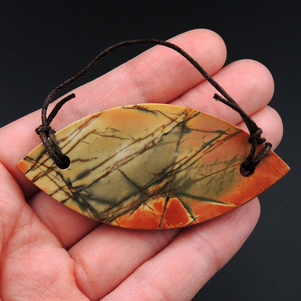Red Creek Jasper Pendant Cherry Creek Jasper Pendant Multicolor Picasso Jasper Natural Stone Pendant Two Hole Drilled Pendant P1424