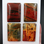 Undrilled Natural Red Creek Jasper Pendant Cabochon Set Rectangle Cab Pendant Bead Picasso Jasper Cherry Creek Jasper Pendant Set C336