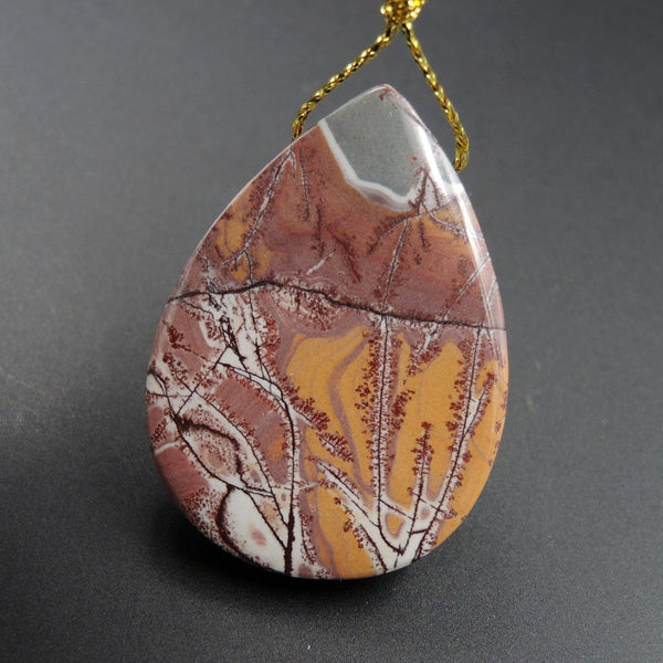 Sonora Dendritic Rhyolite Pendant Side Drilled Teardrop Pendant Mexican Sonoran Dendritic Rhyolite Natural Stone Focal Bead P1403