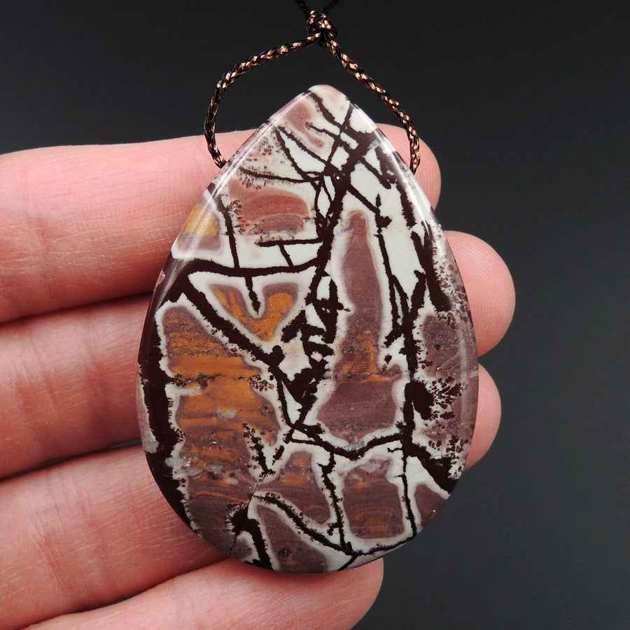 Sonora Dendritic Rhyolite Pendant Side Drilled Teardrop Pendant Mexican Sonoran Dendritic Rhyolite Natural Stone Focal Bead P1395