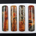 Undrilled Natural Red Creek Jasper Pendant Cabochon Set Rectangle Cab Pendant Bead Picasso Jasper Cherry Creek Jasper Pendant Set C103