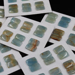 Rare Natural Blue Calcite Cabochon Cab Matched Earring Pair Rectangle 12mm x 18mm Undrilled Good For Earrings Ring Pillow Cushion Cut