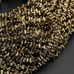 Titanium Pyrite 4mm Triangle Beads High Quality Small Triangle Faceted Sparkling Pyrite Natural Gemstone Beads 16" Strand