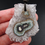 Amethyst Stalactite Flower Pendant Drilled Stalactite Slice Freeform Irregular Natural Stone Pendant P2028