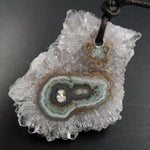 Amethyst Stalactite Flower Pendant Drilled Stalactite Slice Freeform Irregular Natural Stone Pendant P2028