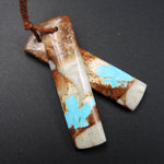 Natural Turquoise From Royston Nevada Cabochon Cab Pair Drilled Matched Earrings Bead Pair E1733