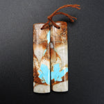 Natural Turquoise From Royston Nevada Cabochon Cab Pair Drilled Matched Earrings Bead Pair E1733